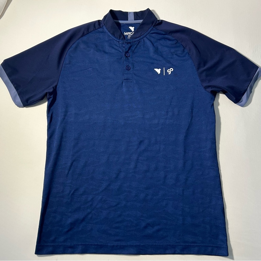 Macade Golf Concepts x Golf Poser Bomber Polo - Navy Blue Camo - Medium